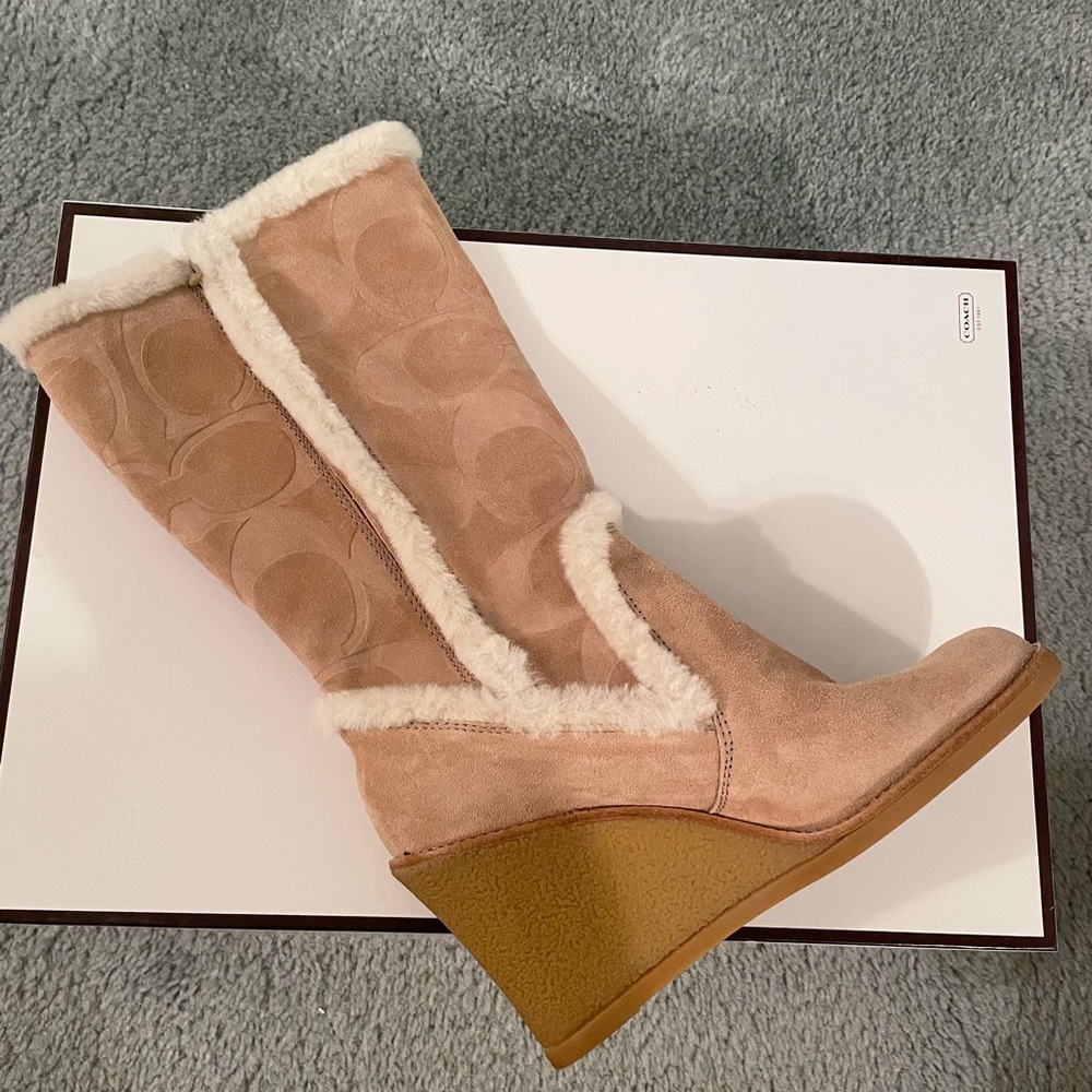 COACH Suede logo inspired Boots